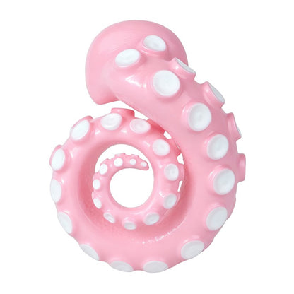Pink spiral tentacle cage front with raised white suction-cup accents, without a base ring.