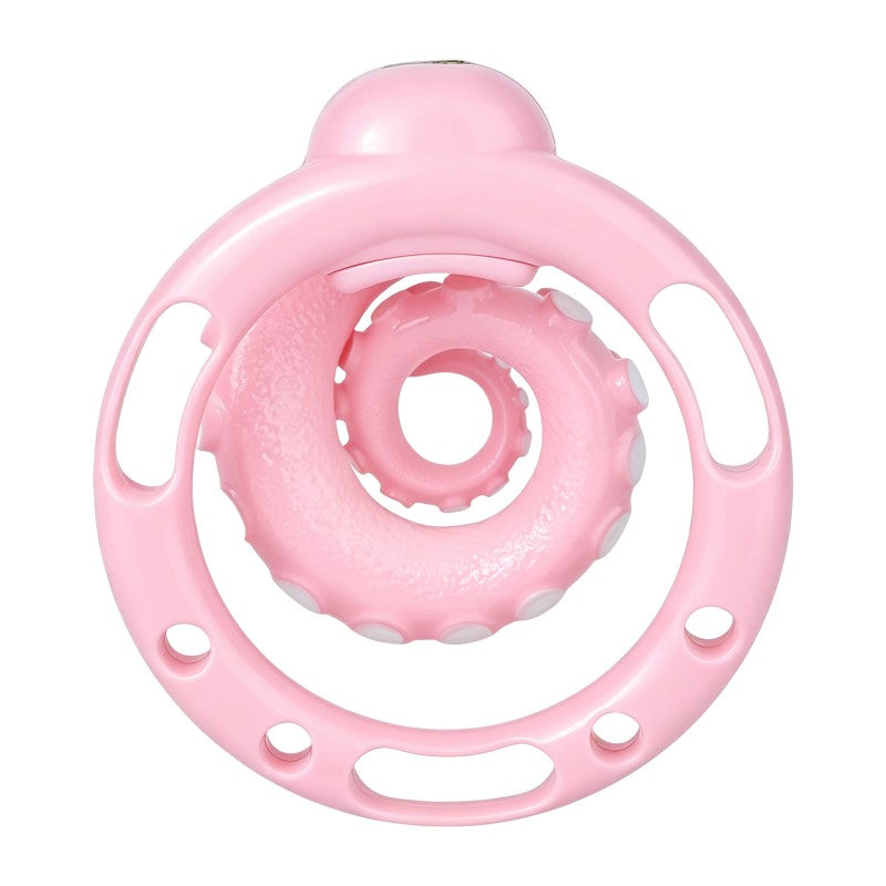 Rear view of the pink octopus tentacle cage and base ring.