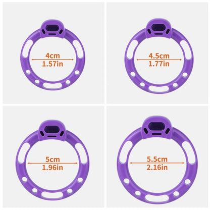 Purple base rings with inner diameters of 40, 45, 50 and 55 mm.