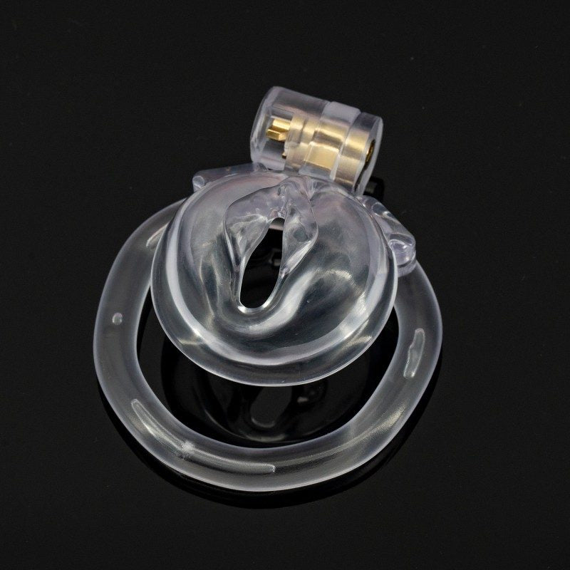 Transparent clitoral chastity lock, durable and safe resin material