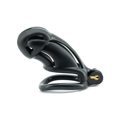 Viper 3D-gedruckter Keuschheitskäfig für Männer | Schlangenkopf-Design | Schwarzes Harz | 5 Größen verfügbar (N+, S, S+, R, R+) 
