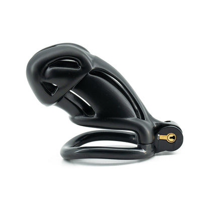 Viper 3D-gedruckter Keuschheitskäfig für Männer | Schlangenkopf-Design | Schwarzes Harz | 5 Größen verfügbar (N+, S, S+, R, R+) 