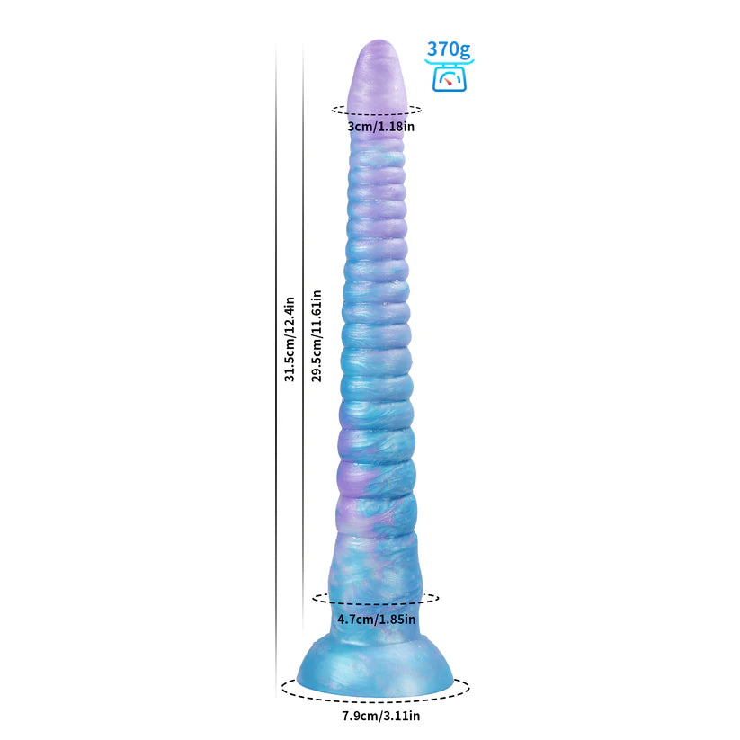 Consolador con tentáculo de pulpo que brilla en la oscuridad | Plug anal azul degradado y morado