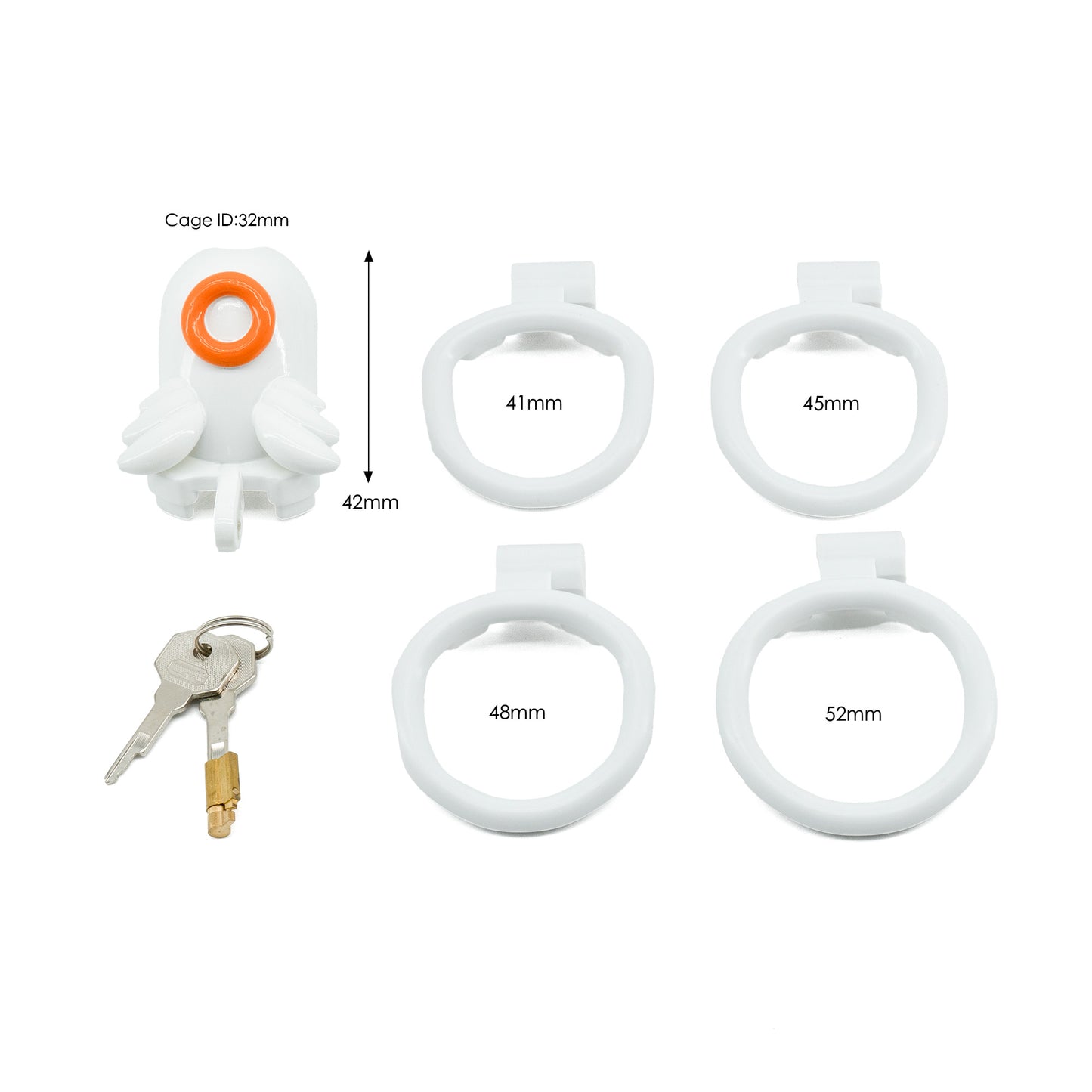 Lightweight Angel-Inspired Male Chastity Cage — Ergonomic Design with Hidden Lock and 4 Rings for Gentle but Firm Control