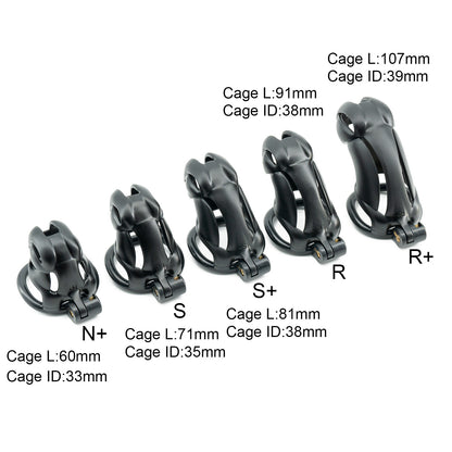 Viper 3D-gedruckter Keuschheitskäfig für Männer | Schlangenkopf-Design | Schwarzes Harz | 5 Größen verfügbar (N+, S, S+, R, R+) 
