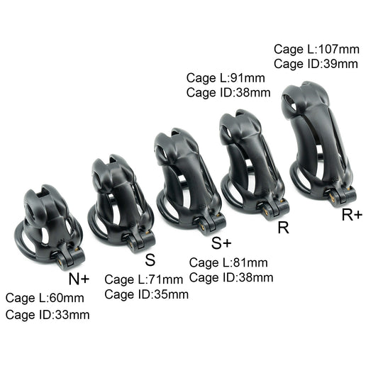 Viper 3D-gedruckter Keuschheitskäfig für Männer | Schlangenkopf-Design | Schwarzes Harz | 5 Größen verfügbar (N+, S, S+, R, R+) 
