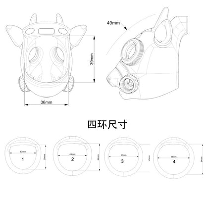 Gas Mask Bull Chastity Cage
