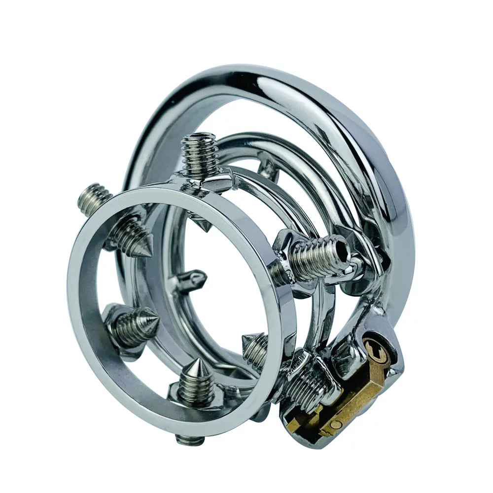 SPIKED CHASTITY CAGE MAILE METAL