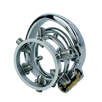 SPIKED CHASTITY CAGE MAILE METAL