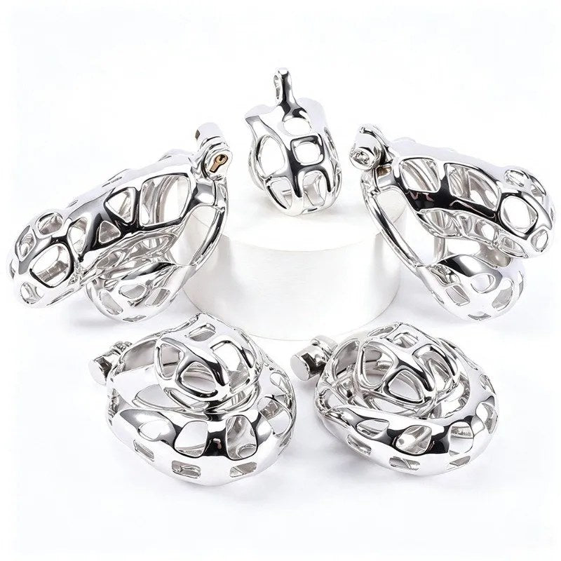Stainless steel cage sizes shown together for comparison