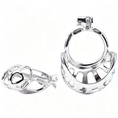 One cage and one scrotum pouch base ring shown separately