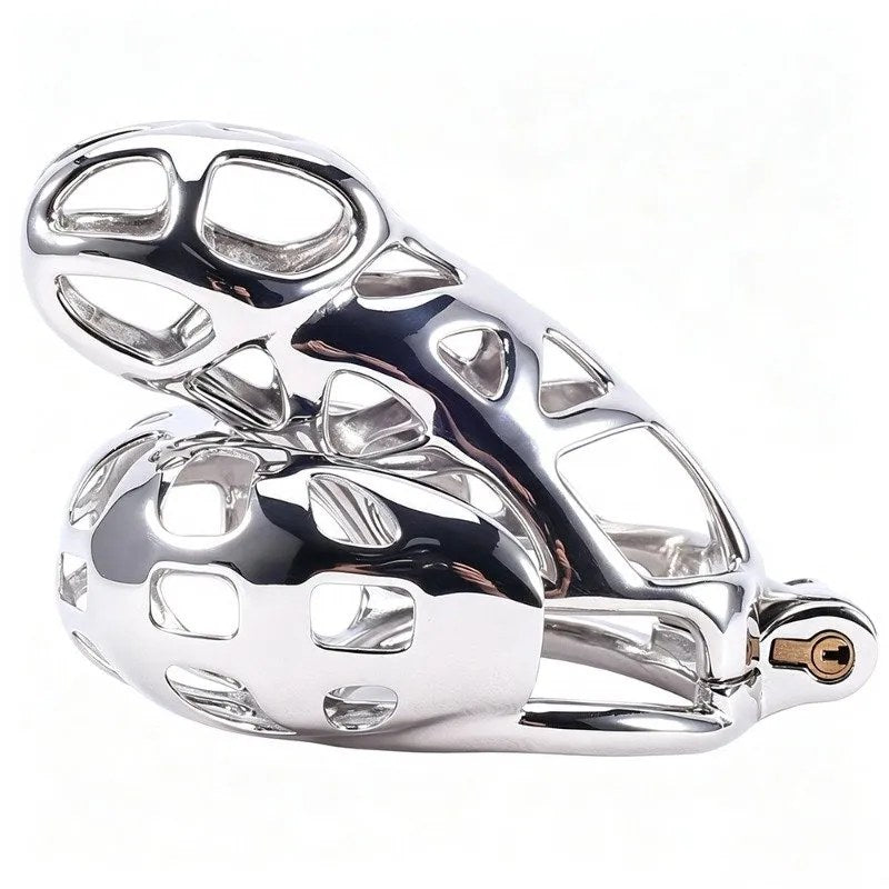 Openwork stainless steel cage, side view