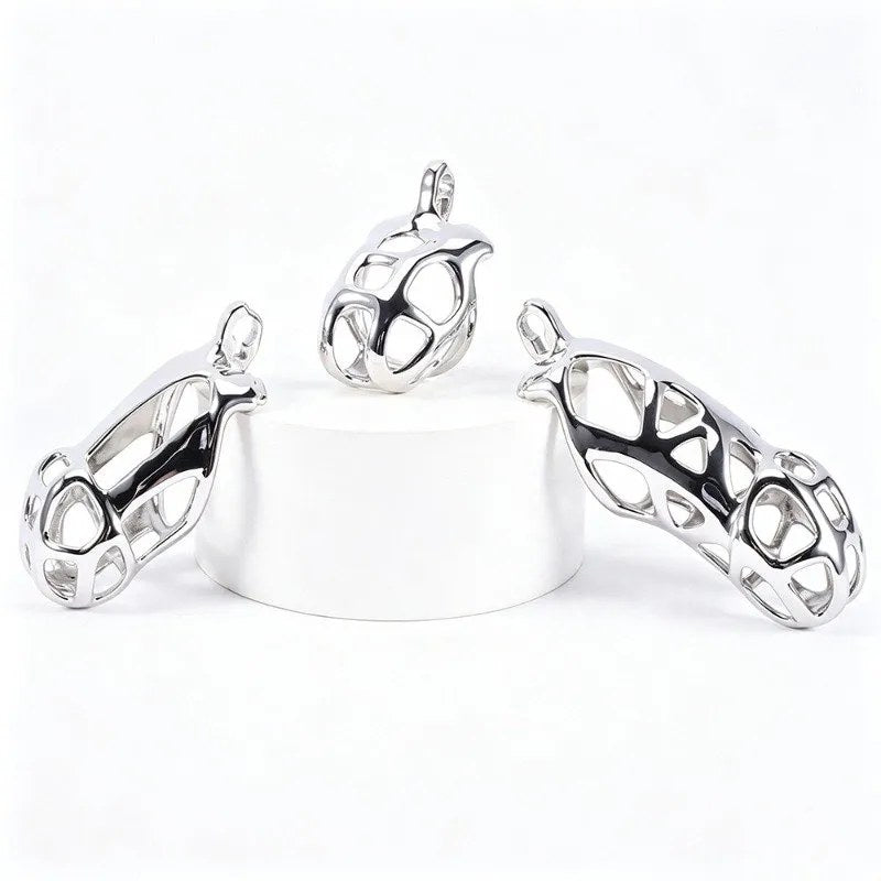 Stainless steel cage size comparison on white display